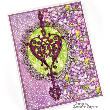 Purple card with chipboard