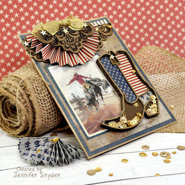 Cowboy Boot Patriotic Shaker Card