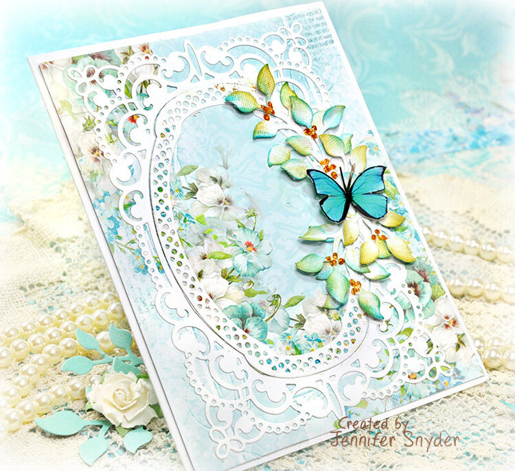 Delicate Blue card - Spellbinders