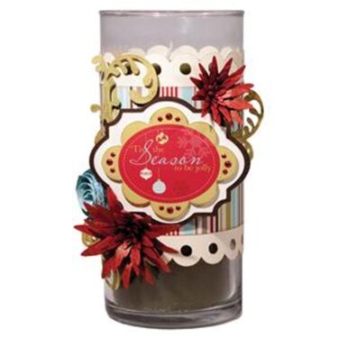 Tis the Season Candle Wrap using Imaginisce Santa&#039;s Little Helper Collection