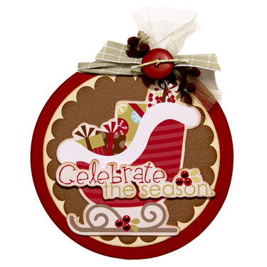 Celebrate the Season Ornament using Imaginisce Santa&#039;s Little Helper Collection