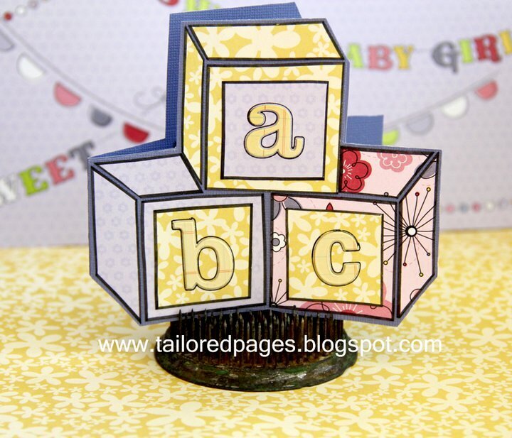 Little Cutie Baby Block Card by Tracey Taylor