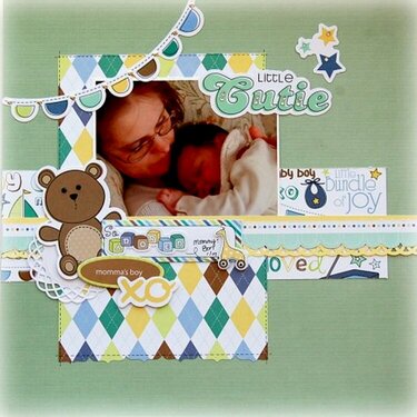 Little Cutie Baby Boy Layout by Michelle Unruh