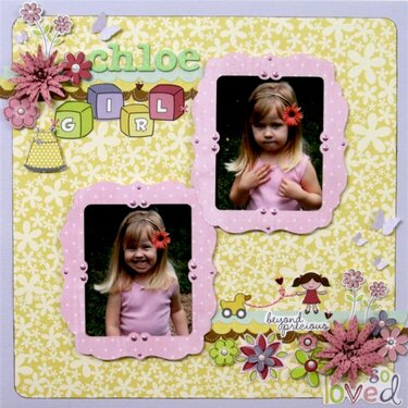 Little Cutie Chloe Girl Layout by Sophia Allison