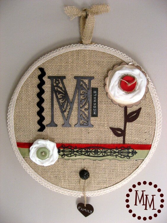 Monogram Embroidery Hoop Layout
