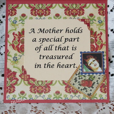 inside of Mother&#039;s Day Card