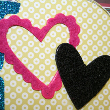 flocked and beaded hearts