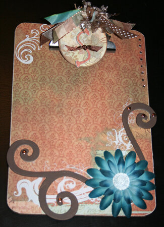 Orange and Teal Altered Clipboard