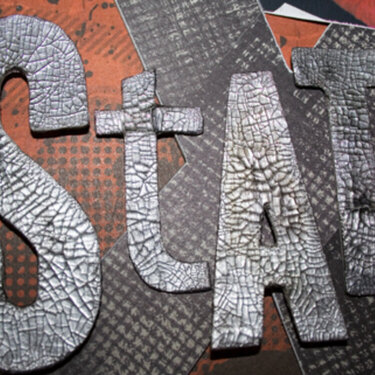 metallic crackle letters
