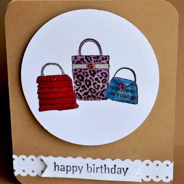 birthday card - handbags