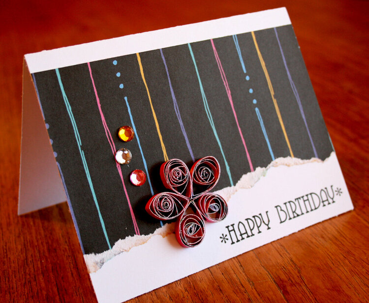 Quilling Happy Birthday Card *Rusty Pickle*