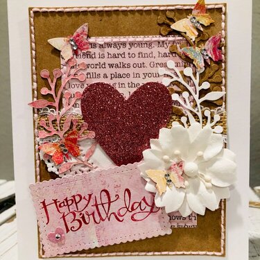 Heart &amp; Butterflies Birthday Card