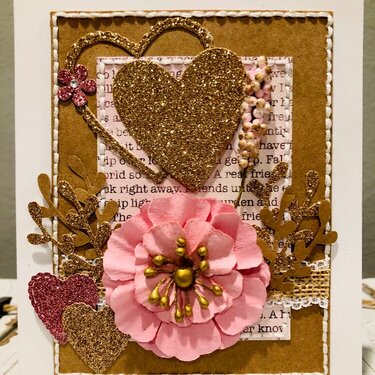 Blank Heart &amp; Flower Card
