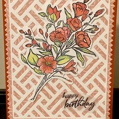 Flower & cat birthday card