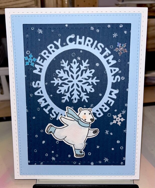 polar bear skating - Merry Christmas 