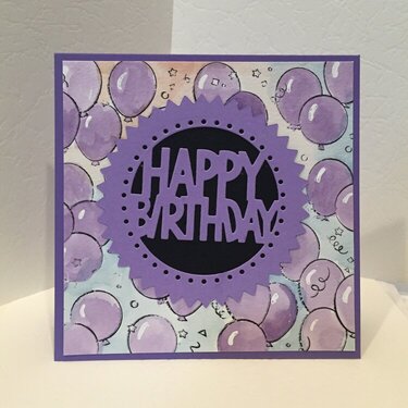 happy birthday purple balloons