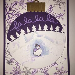 fa la la snowflake Christmas ornament card