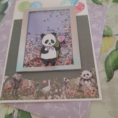 Panda wobbler and shaker card