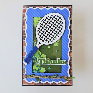 Shaker Thank You card for a tennis player