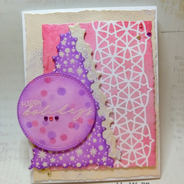 Purple, Pink & Gold Holiday Card