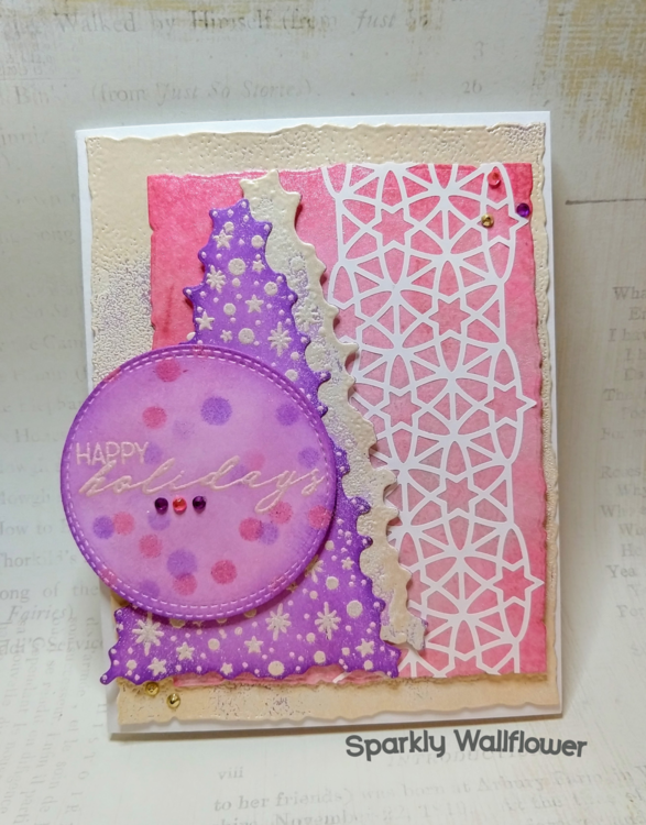 Purple, Pink &amp; Gold Holiday Card