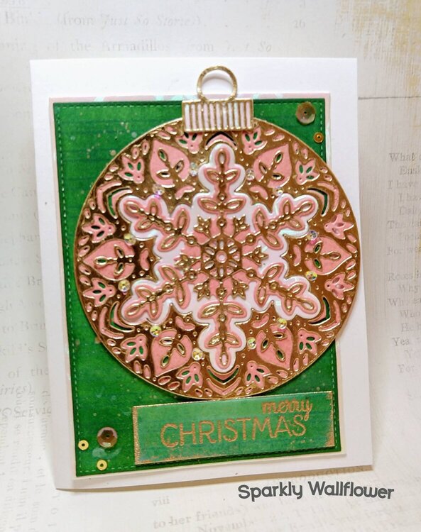 Pink, Gold &amp; Evergreen Christmas Card