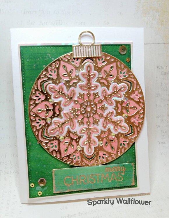Pink, Gold &amp; Evergreen Christmas Card