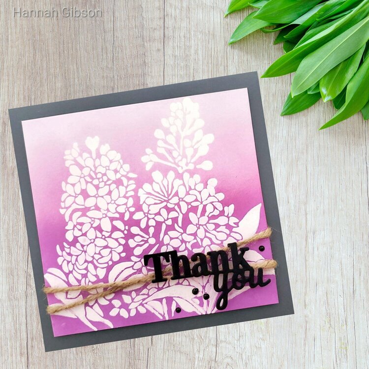 Lavender thank you card