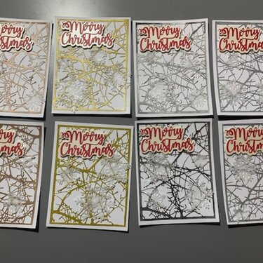 Christmas Card Fronts with Twig backgrounds