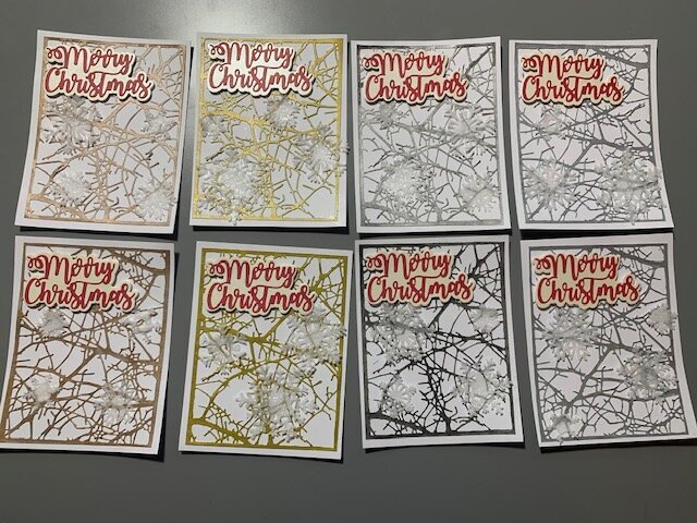 Christmas Card Fronts with Twig backgrounds
