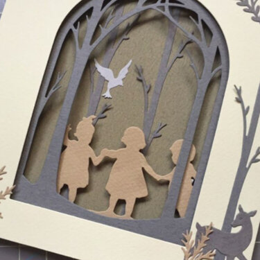 Forest Friends Card using Sizzix&#039;s Christmas Shadow Box dies