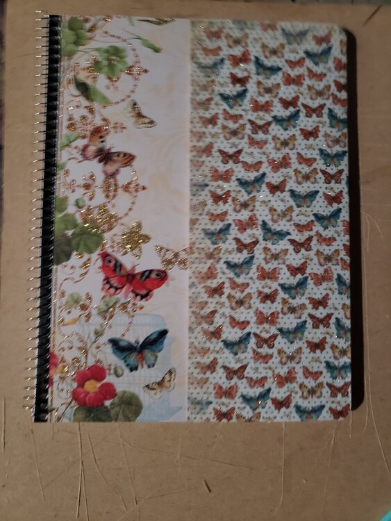 Upcycled notebook with pockets