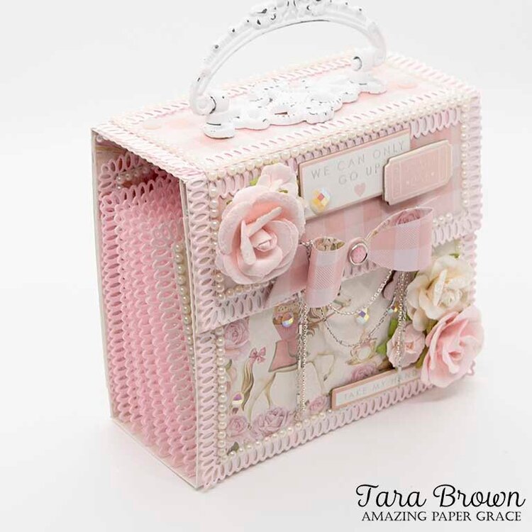 purse album using Amazing Paper Grace Picot Petite Rectangle dies