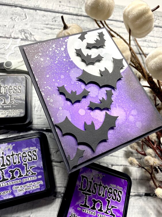 Spooky Night Filled With Bats Card