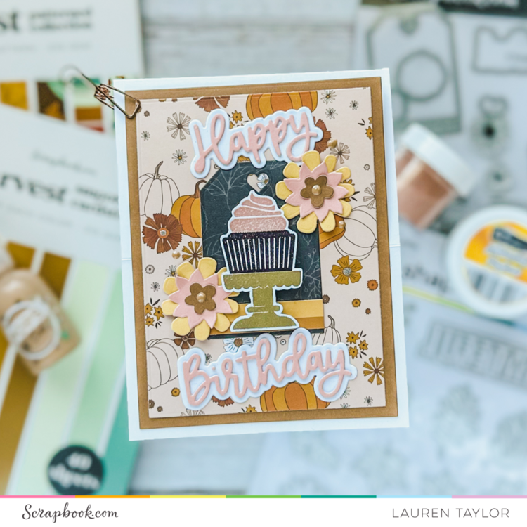 Harvest Birthday Cupcake Card