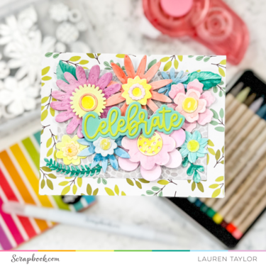 Celebrate Distress Watercolor Flowers