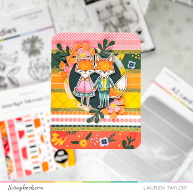 Friendly Foxes Floral Card