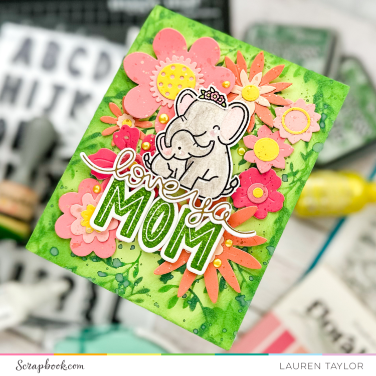 Love Ya Mom Floral Card