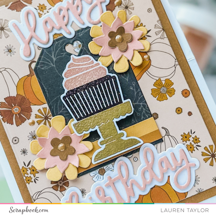 Harvest Birthday Cupcake Card