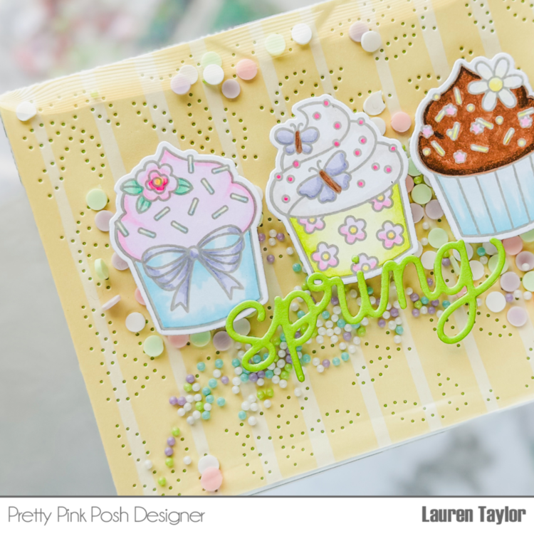 Spring Cupcakes Shaker Card