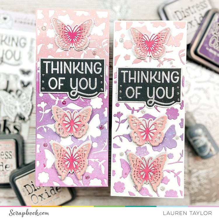 Thinking of You Butterfly Slimline Cards