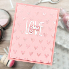 Rosy Monochrome Love You Card