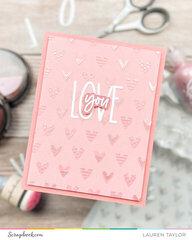 Rosy Monochrome Love You Card