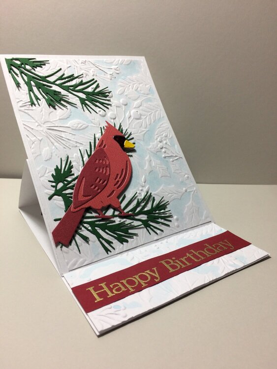 Cardinal Birthday Card - easel