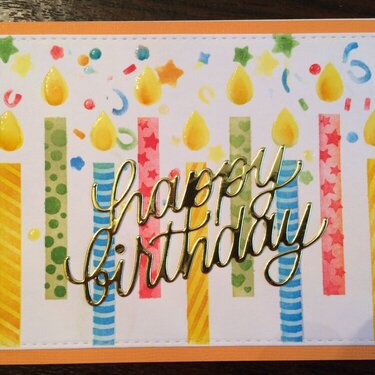 Birthday Card - stenciled candles