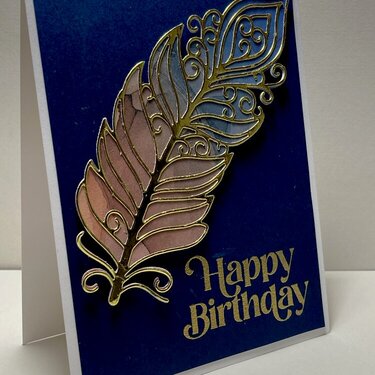 Simple Feather Birthday Card