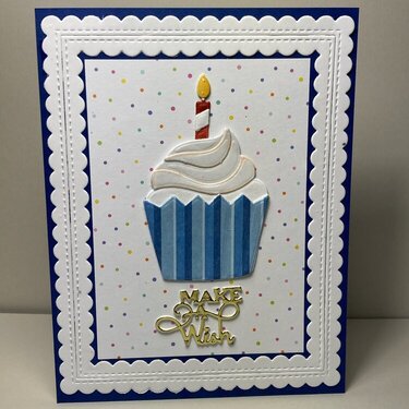 Birthday Card - cupcake with candle / gender neutral