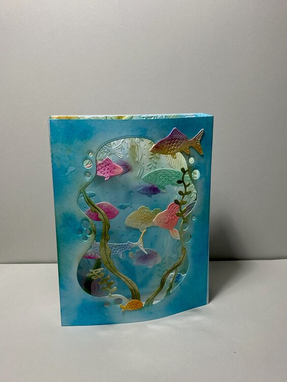 Aquarium shadow box card