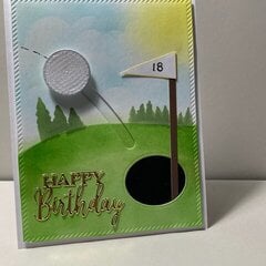 Birthday Card- golf ball slider for a golfer guy