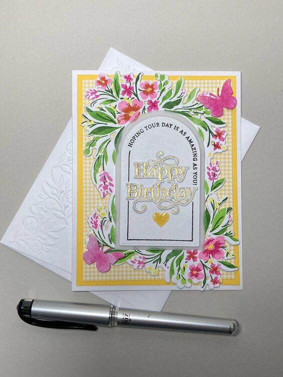 Birthday Arched Floral card